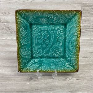 Roscher Paisley Collection 8.5" Teal Paisley Collection Plate